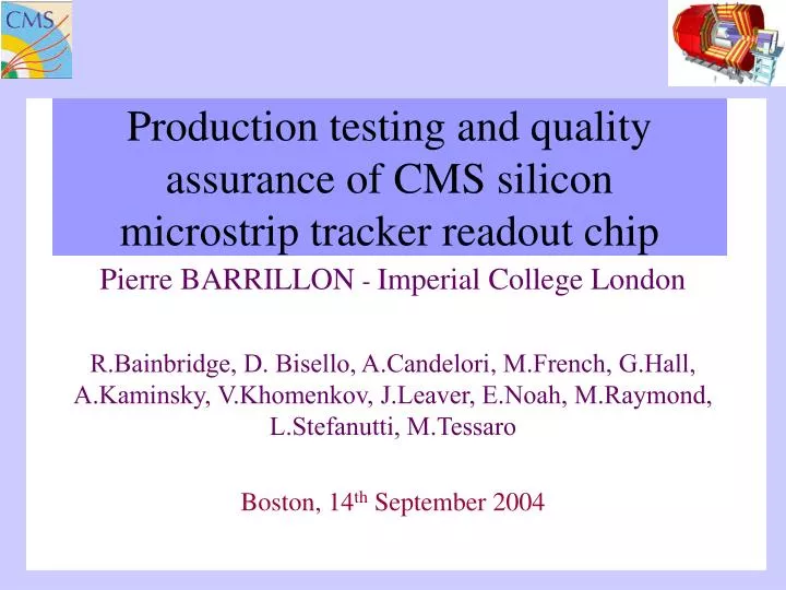 production testing and quality assurance of cms silicon microstrip tracker readout chip