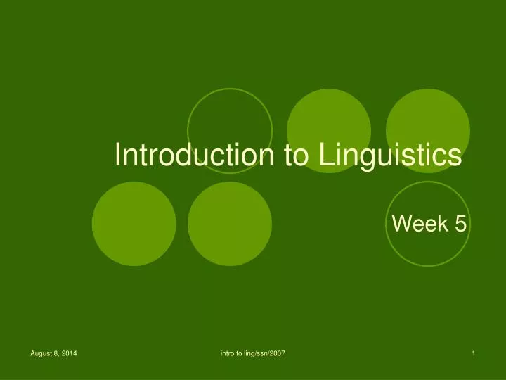 introduction to linguistics