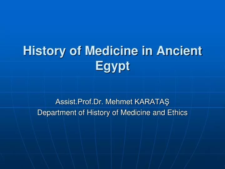 history of medicine in ancient egypt