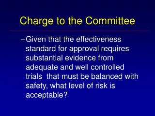 charge to the committee