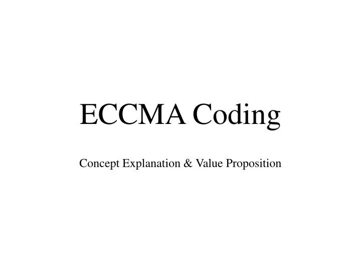 eccma coding