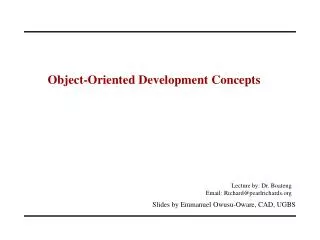 Object-Oriented Development Concepts