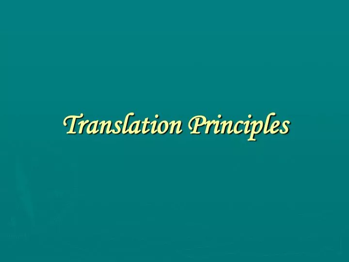 translation principles