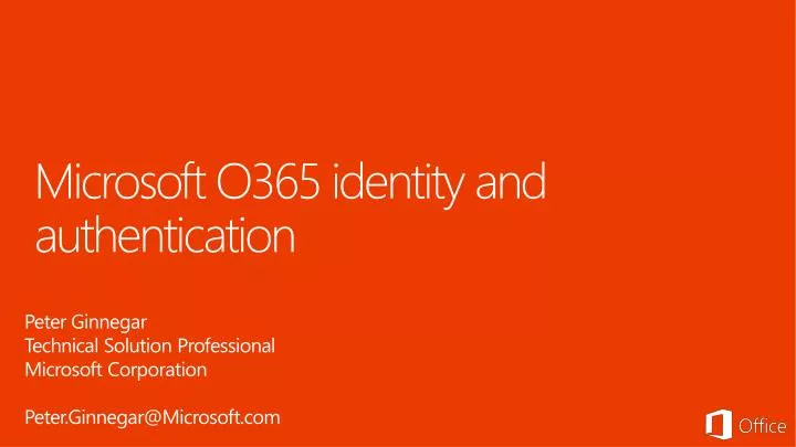 microsoft o365 identity and authentication