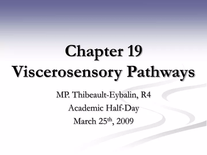chapter 19 viscerosensory pathways