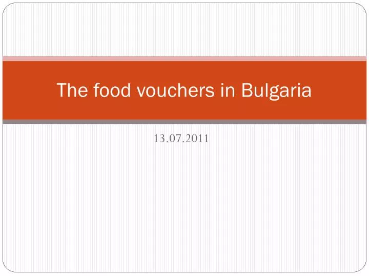 the food vouchers in bulgaria
