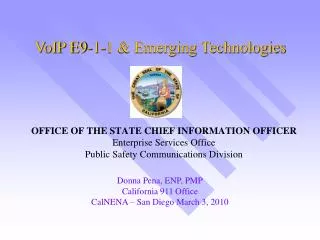 OFFICE OF THE STATE CHIEF INFORMATION OFFICER Enterprise Services Office