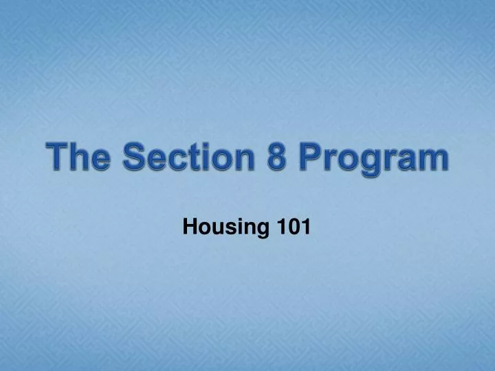 the section 8 program