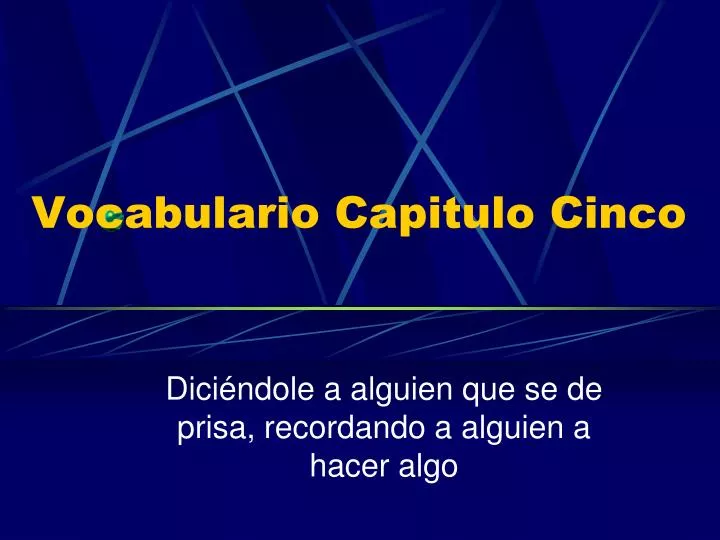 vocabulario capitulo cinco