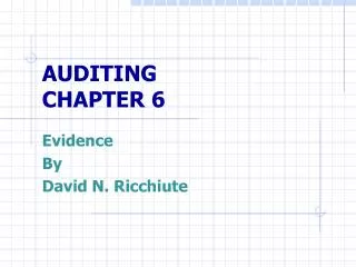 AUDITING CHAPTER 6