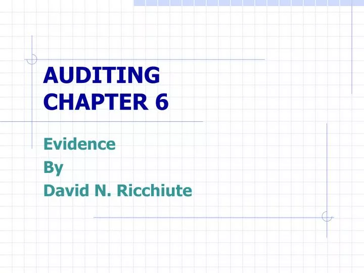 auditing chapter 6