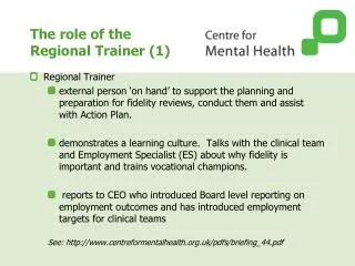 The role of the Regional Trainer (1)