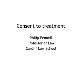 Consent to treatment