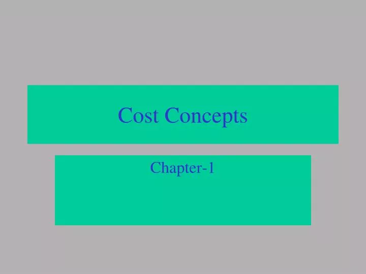 cost concepts
