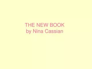 THE NEW BOOK by Nina Cassian