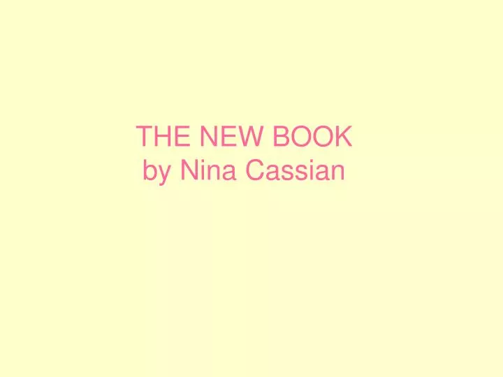 the new book by nina cassian