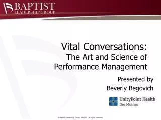 Vital Conversations: The Art and Science of Performance Management