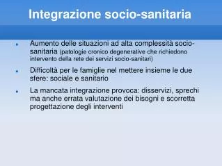 integrazione socio sanitaria