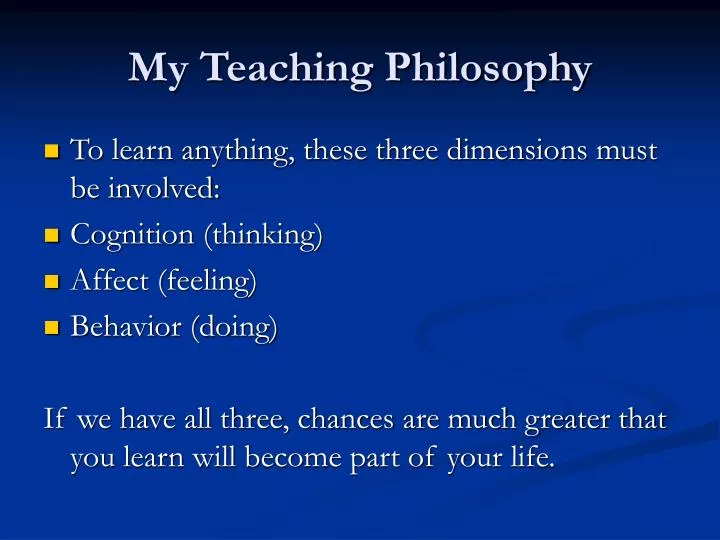 my teaching philosophy