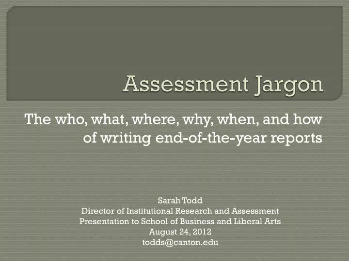 assessment jargon