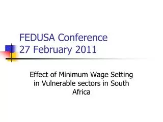 FEDUSA Conference 27 February 2011