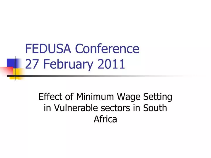 fedusa conference 27 february 2011