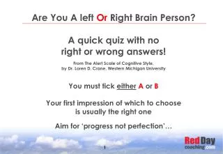 Are You A left Or Right Brain Person?