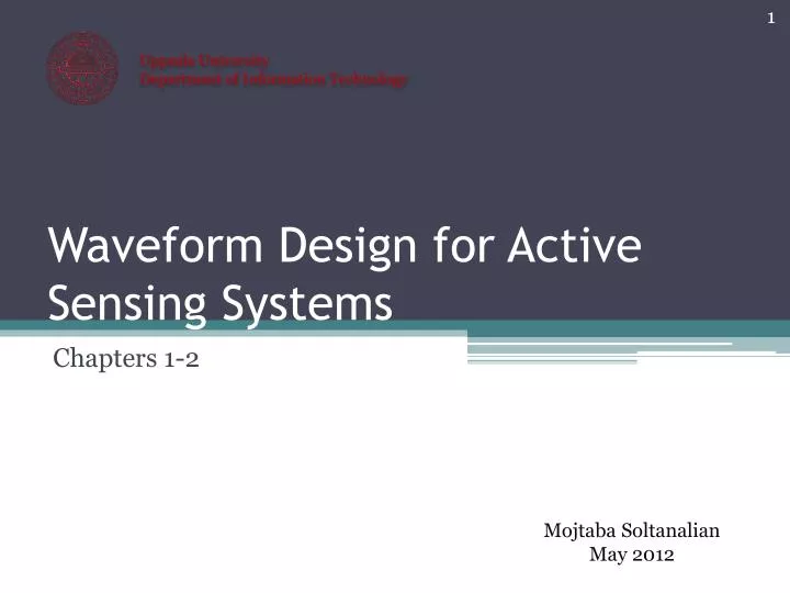 waveform design for active sensing systems