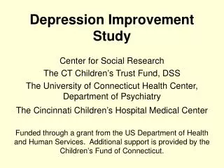 Depression Improvement Study