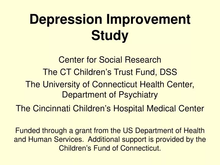 depression improvement study