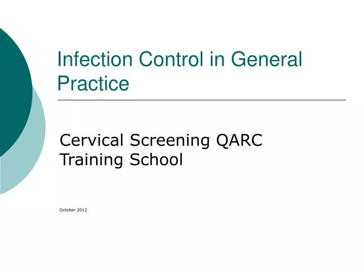 infection control in general practice