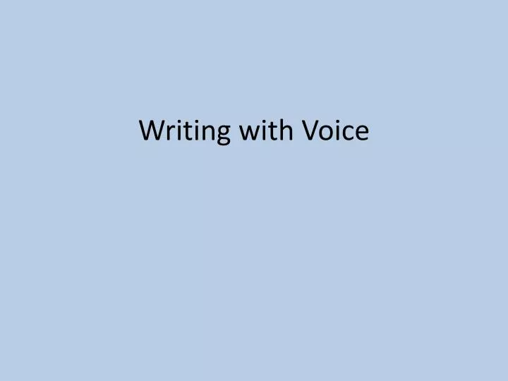writing with voice