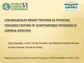 Supported by grant from Brazilian Scientific Foundations: FAPESP (08/53969-0), CAPES, CNPq.