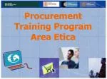 Procurement Training Program Area Etica - slide 1