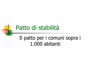 patto di stabilit