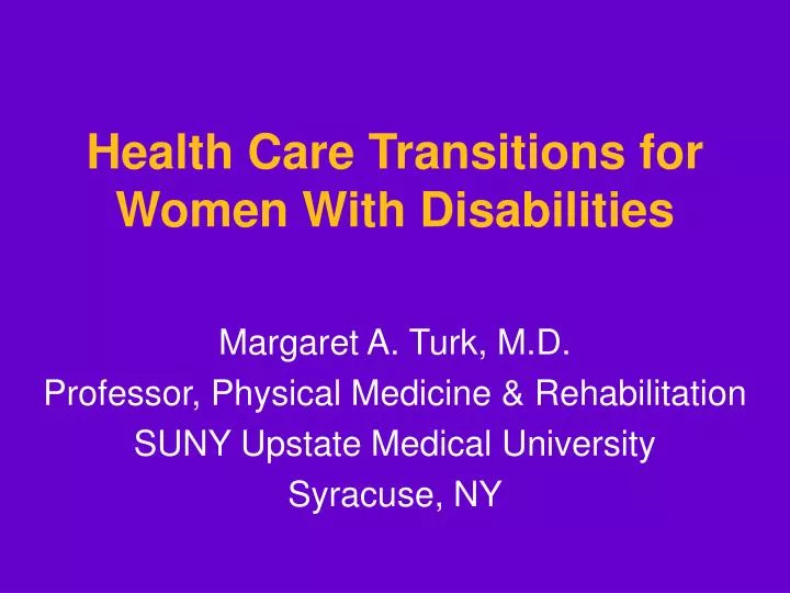 health care transitions for women with disabilities