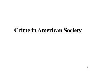 Crime in American Society