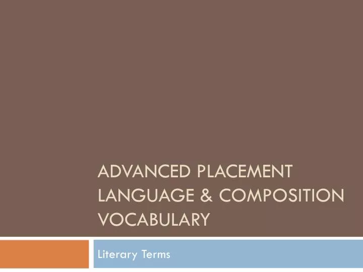 advanced placement language composition vocabulary