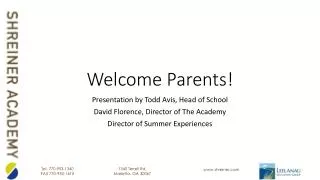 Welcome Parents!