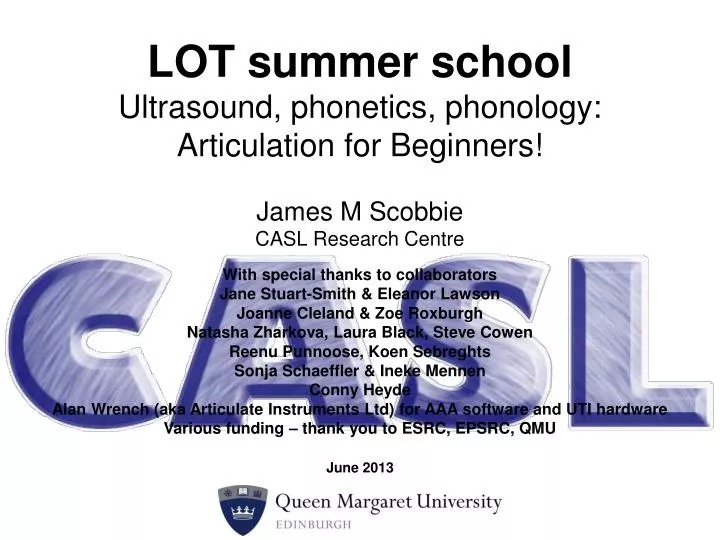 lot summer school ultrasound phonetics phonology articulation for beginners