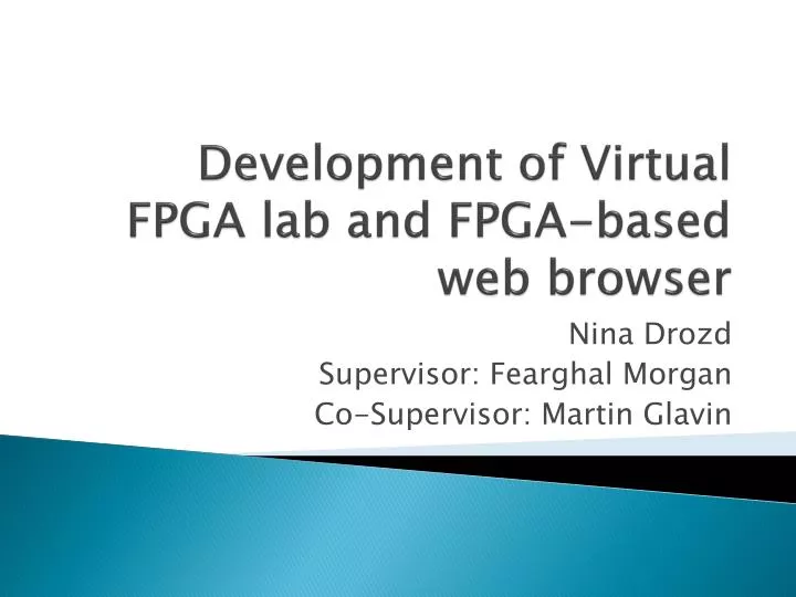 development of virtual fpga lab and fpga based web browser