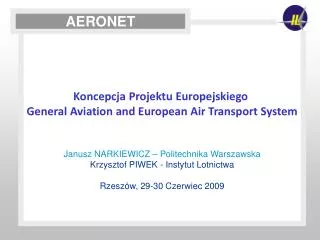 Koncepcja Projektu Europejskiego General Aviation and European Air Transport System