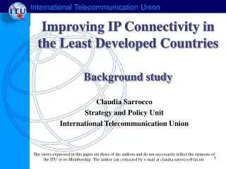 Improving IP Connectivity in the Least Developed Countries Background study
