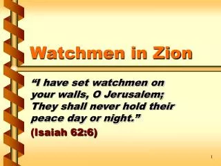 Watchmen in Zion