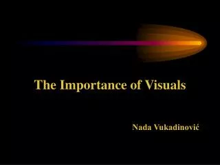 The Importance of Visuals Nada Vukadinovi?