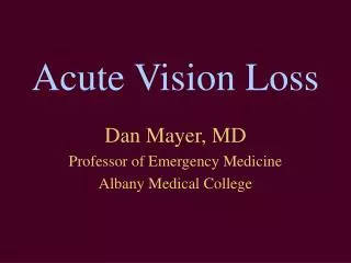 Acute Vision Loss
