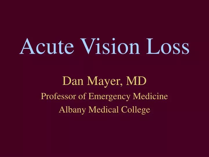 acute vision loss