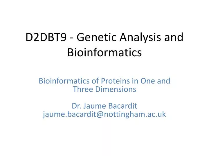 d2dbt9 genetic analysis and bioinformatics