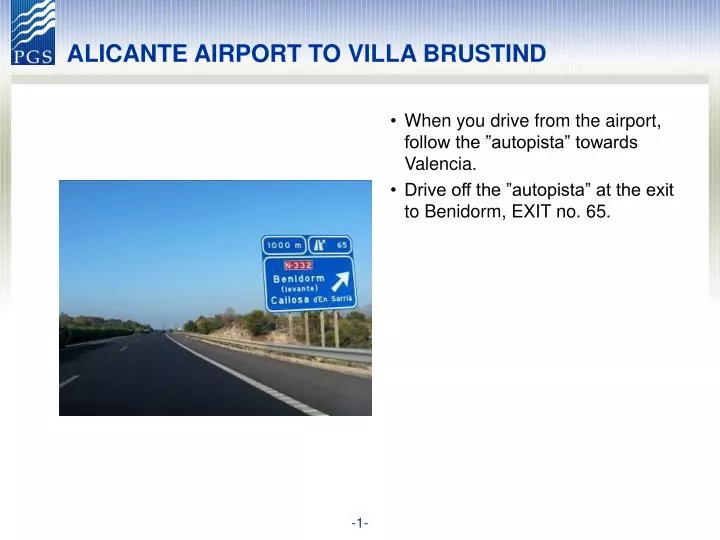 alicante airport to villa brustind