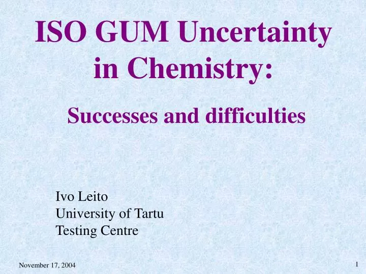 iso gum uncertainty in chemistry